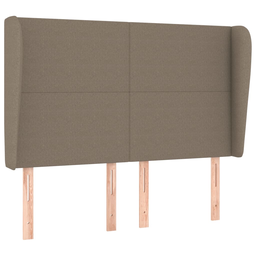 vidaXL Zagłówek uszak, taupe, 147x23x118/128 cm, tkanina