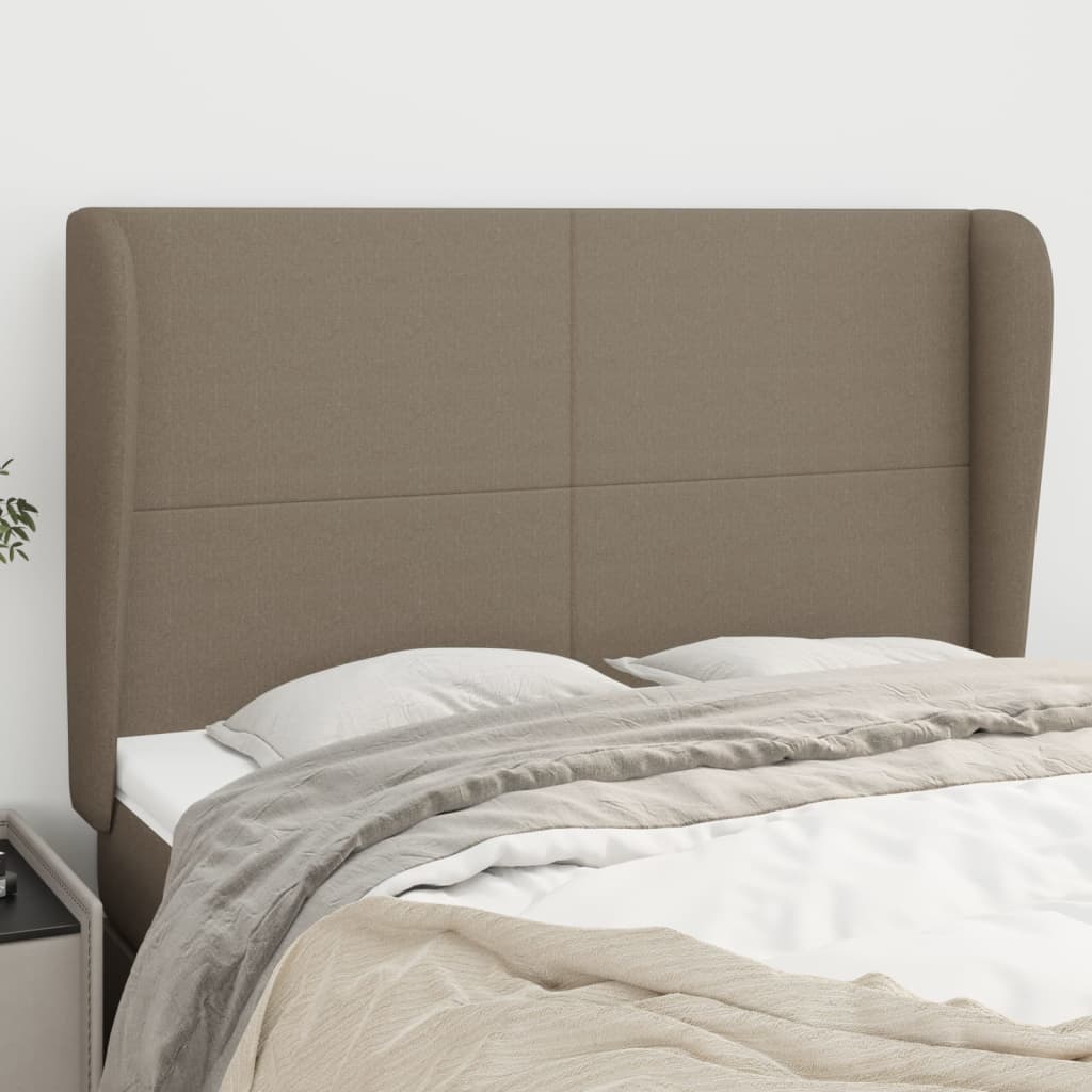 vidaXL Zagłówek uszak, taupe, 147x23x118/128 cm, tkanina