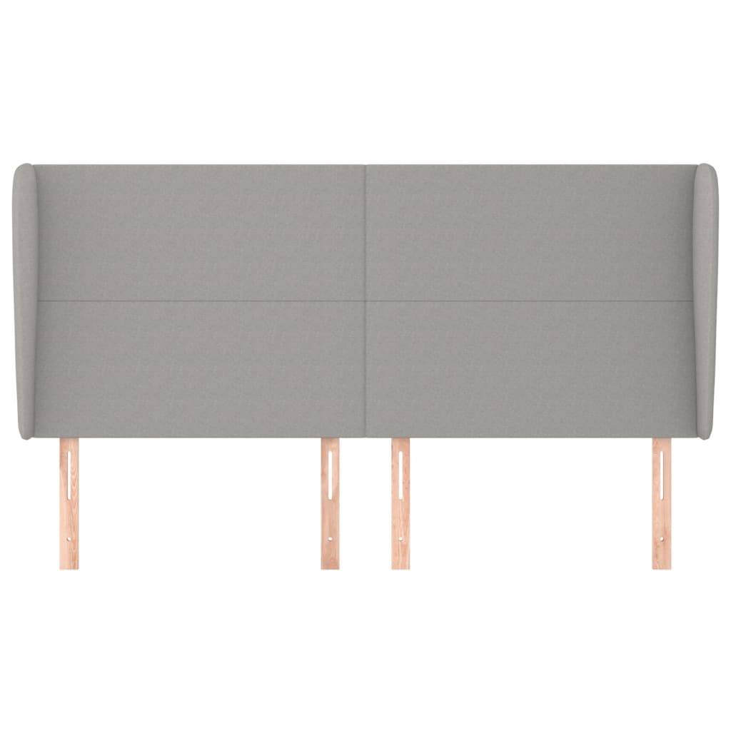 vidaXL Zagłówek uszak, jasnoszary, 183x23x118/128 cm, tkanina