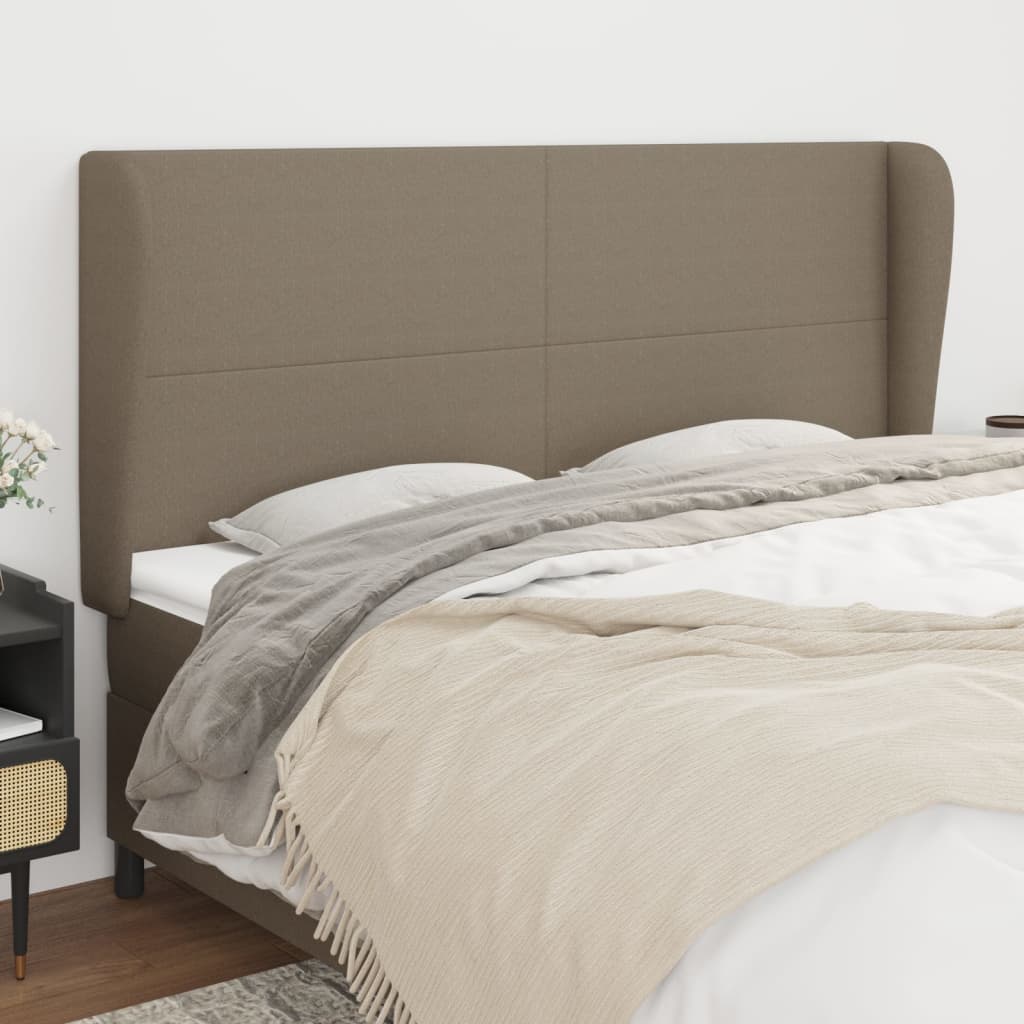 vidaXL Zagłówek uszak, taupe, 183x23x118/128 cm, tkanina