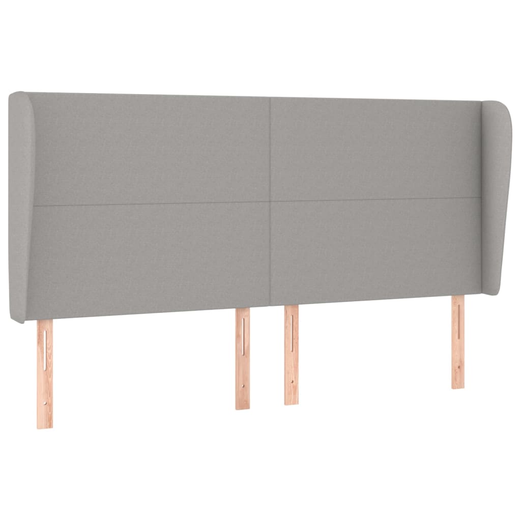 vidaXL Zagłówek uszak, jasnoszary, 203x23x118/128 cm, tkanina