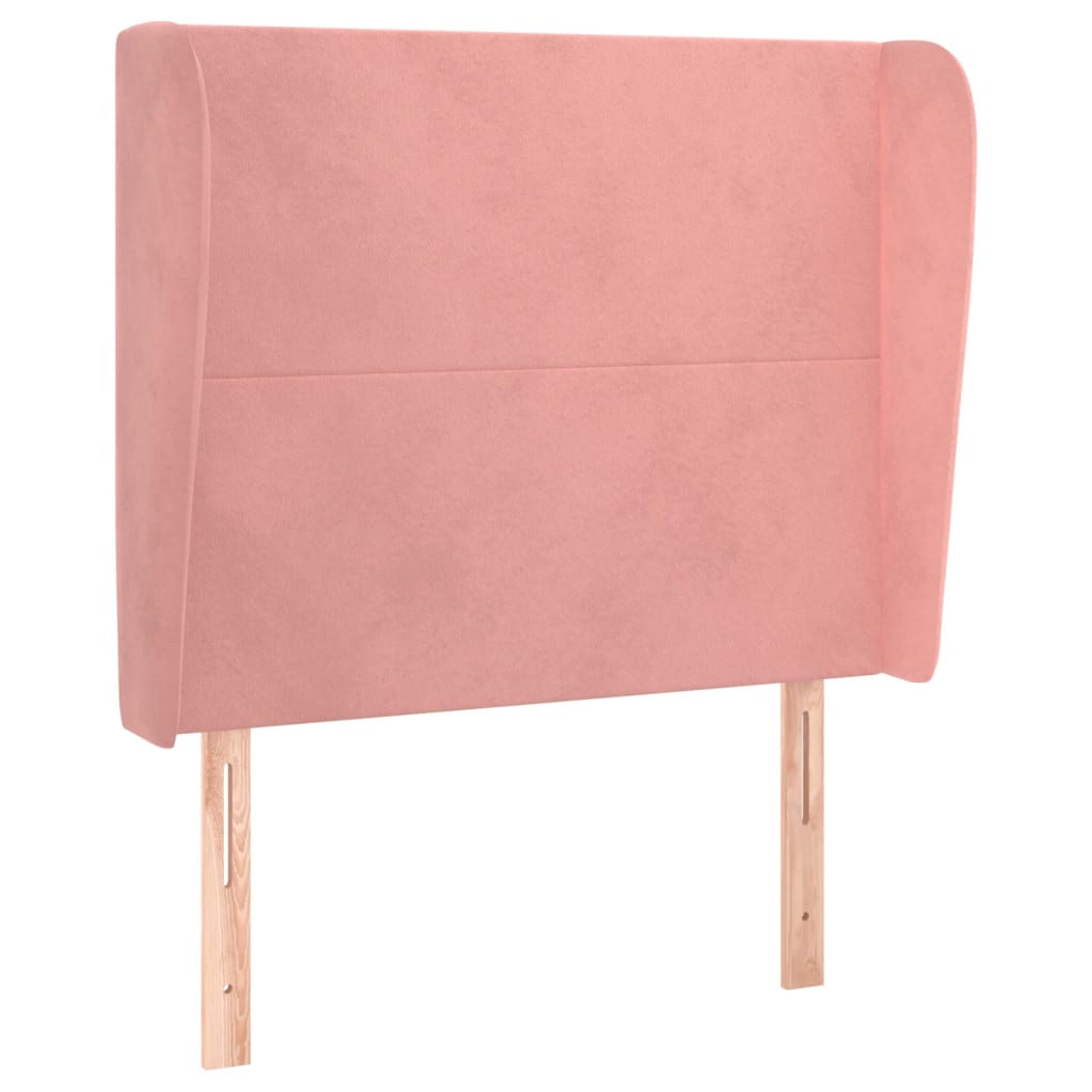 vidaXL Zagłówek uszak, różowy, 93x23x118/128 cm, aksamit