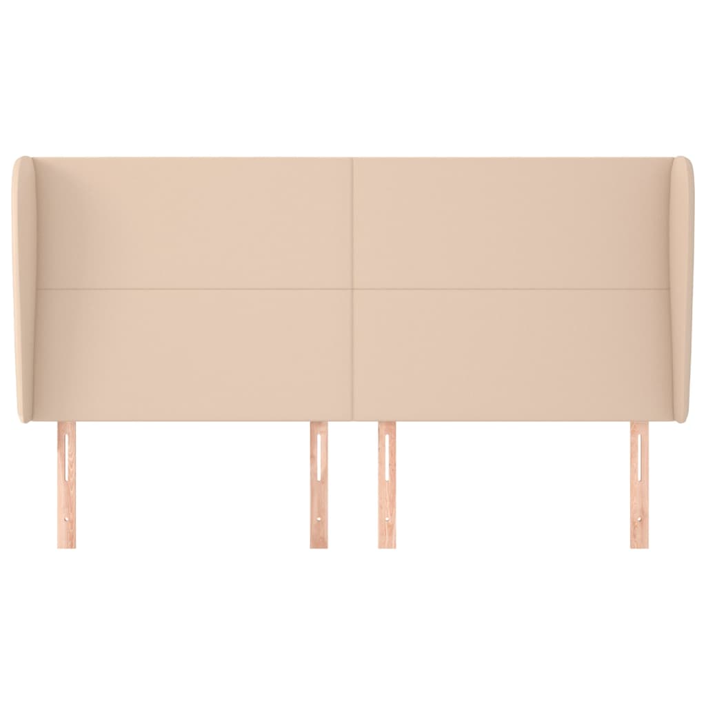 vidaXL Zagłówek uszak, cappuccino, 203x23x118/128 cm, sztuczna skóra