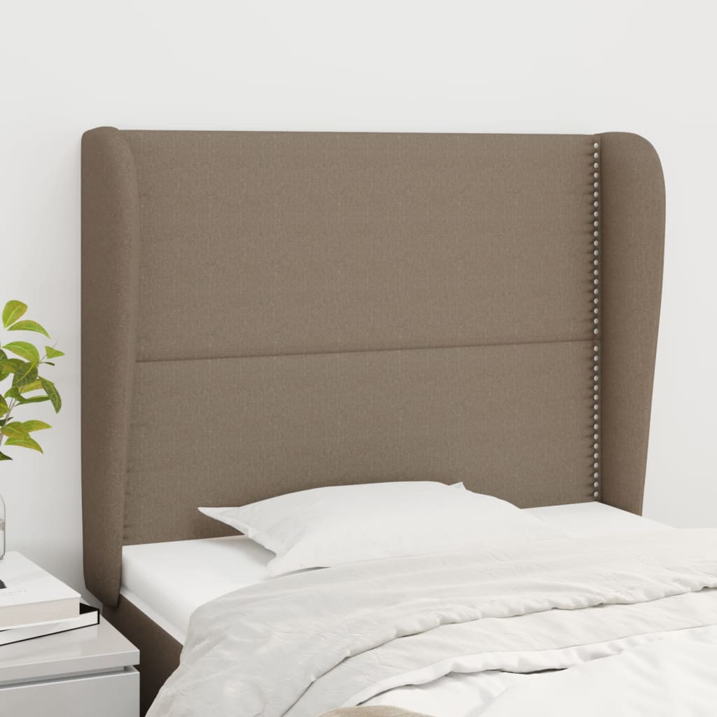vidaXL Zagłówek uszak, taupe, 93x23x118/128 cm, tkanina