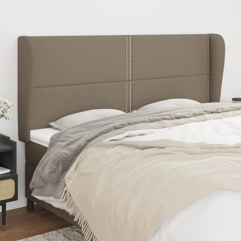 vidaXL Zagłówek uszak, taupe, 203x23x118/128 cm, tkanina