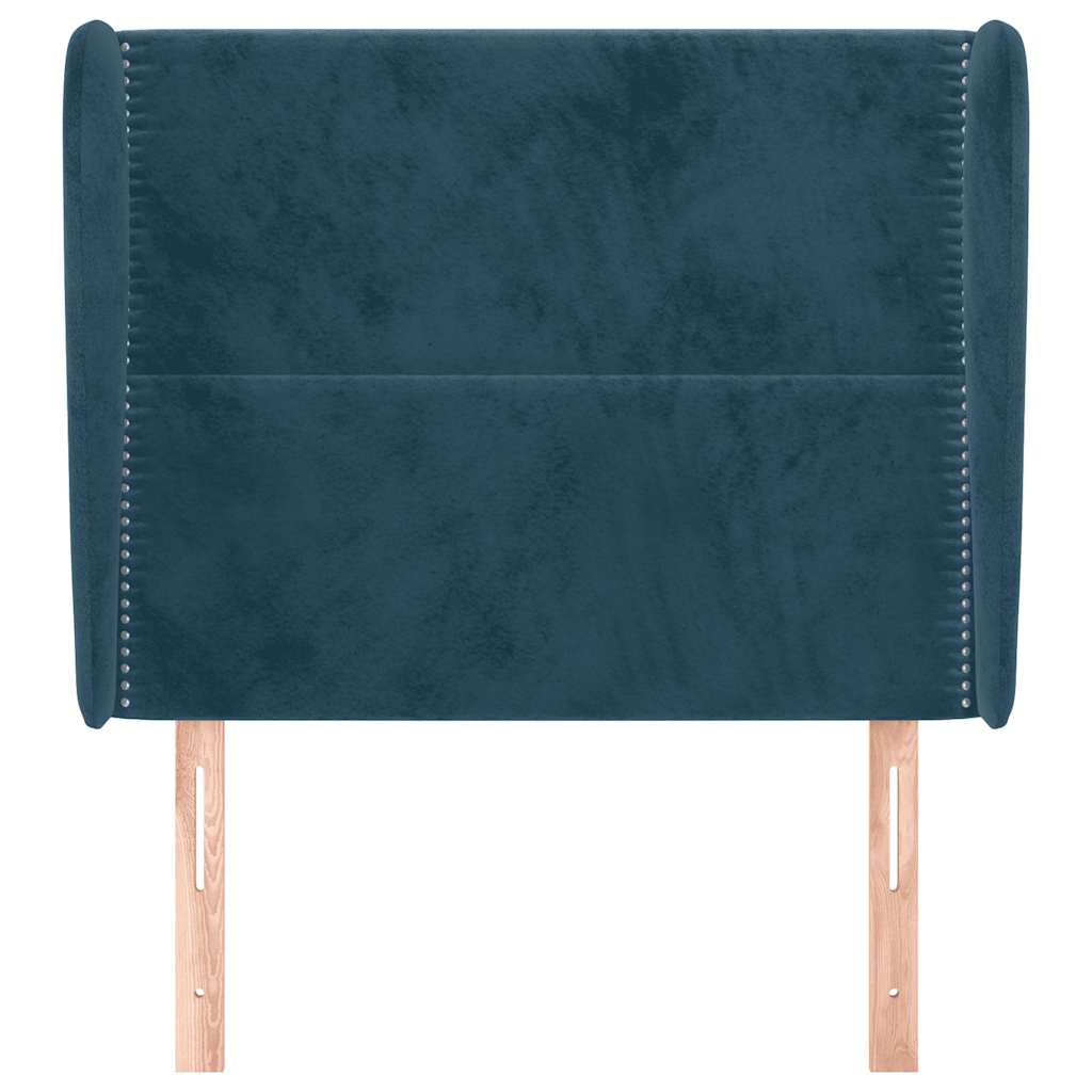 vidaXL Zagłówek uszak, ciemnoniebieski, 83x23x118/128 cm, aksamit