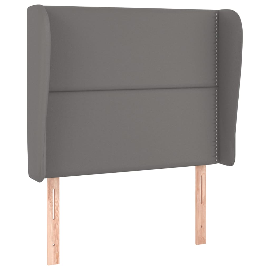 vidaXL Zagłówek uszak, szary, 103x23x118/128 cm, sztuczna skóra