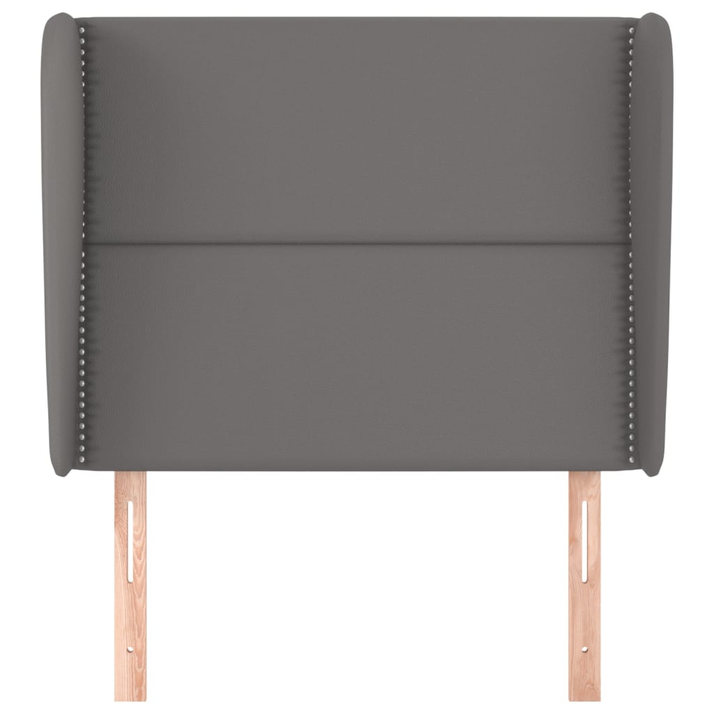 vidaXL Zagłówek uszak, szary, 103x23x118/128 cm, sztuczna skóra