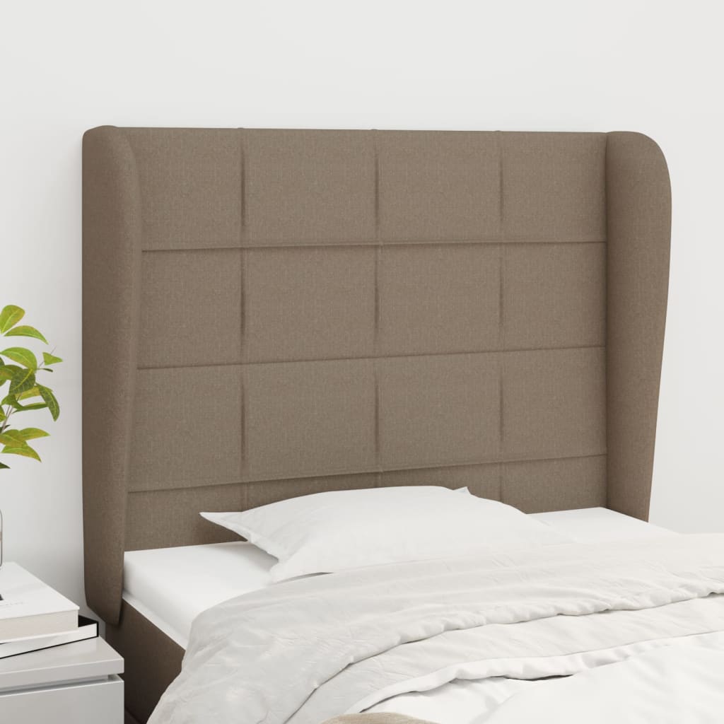 vidaXL Zagłówek uszak, taupe, 83x23x118/128 cm, tkanina