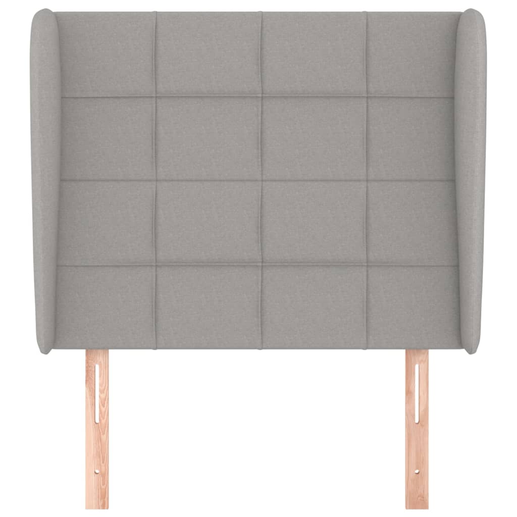 vidaXL Zagłówek uszak, jasnoszary, 93x23x118/128 cm, tkanina