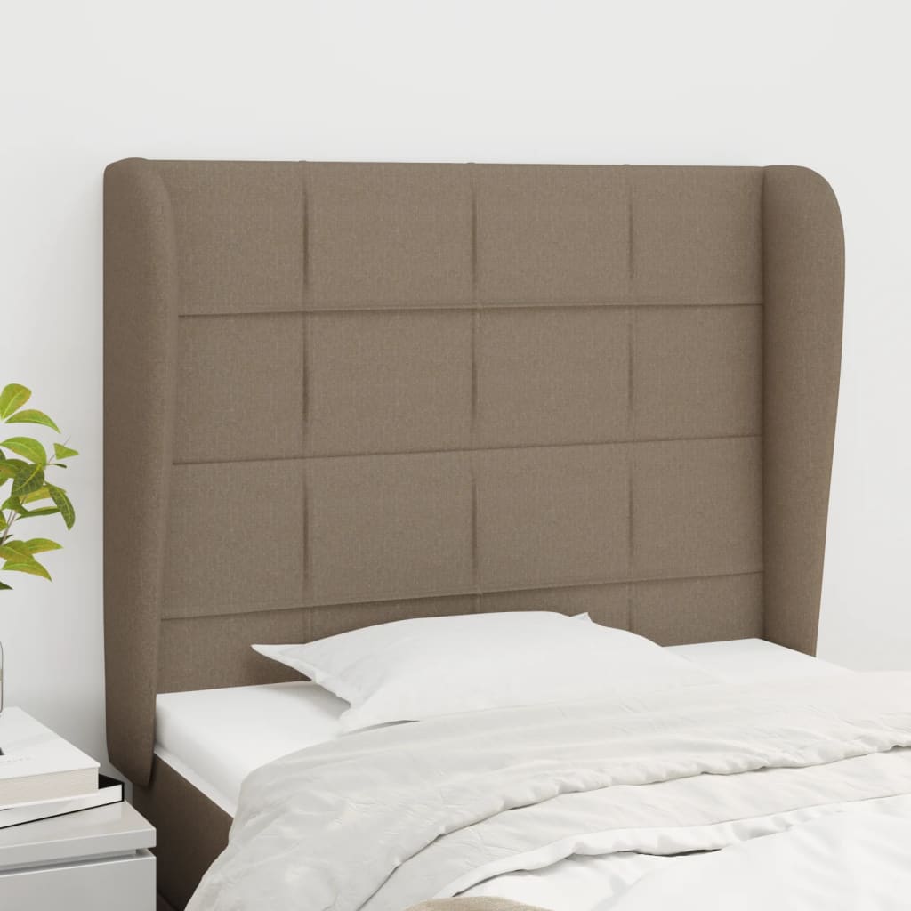 vidaXL Zagłówek uszak, taupe, 93x23x118/128 cm, tkanina