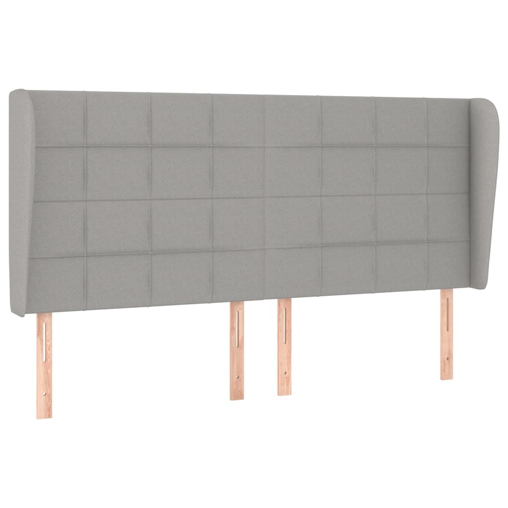 vidaXL Zagłówek uszak, jasnoszary, 183x23x118/128 cm, tkanina