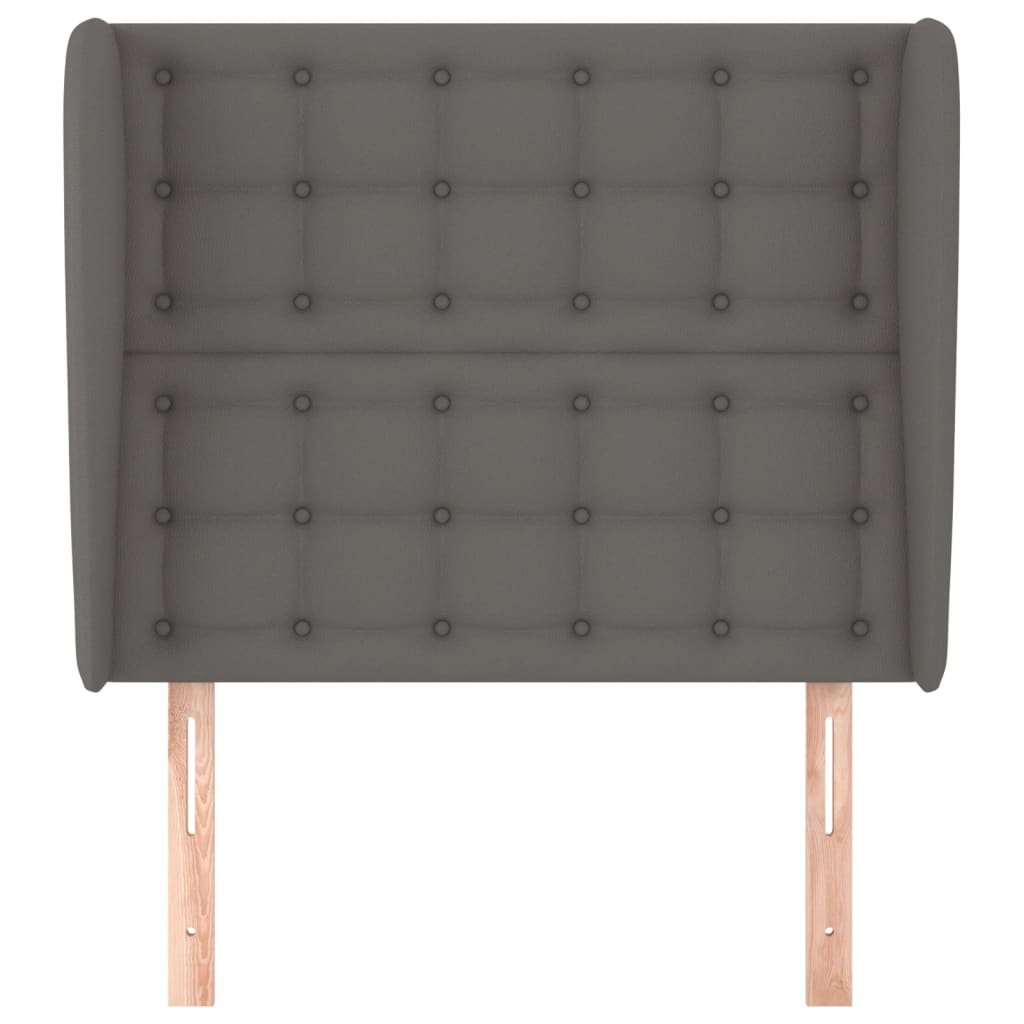 vidaXL Zagłówek uszak, szary, 83x23x118/128 cm, sztuczna skóra