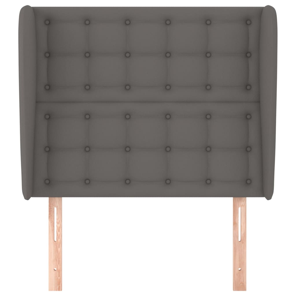 vidaXL Zagłówek uszak, szary, 103x23x118/128 cm, sztuczna skóra