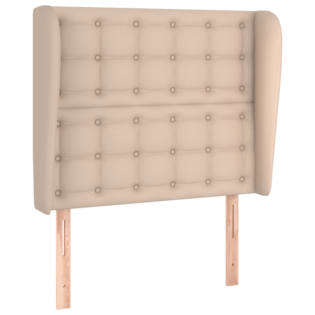vidaXL Zagłówek uszak, cappuccino, 103x23x118/128 cm, sztuczna skóra