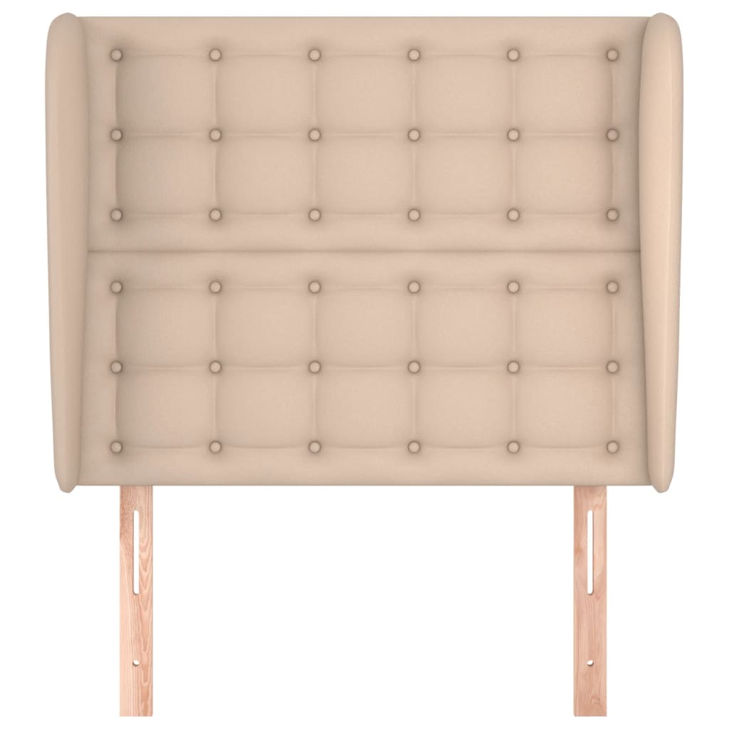 vidaXL Zagłówek uszak, cappuccino, 103x23x118/128 cm, sztuczna skóra