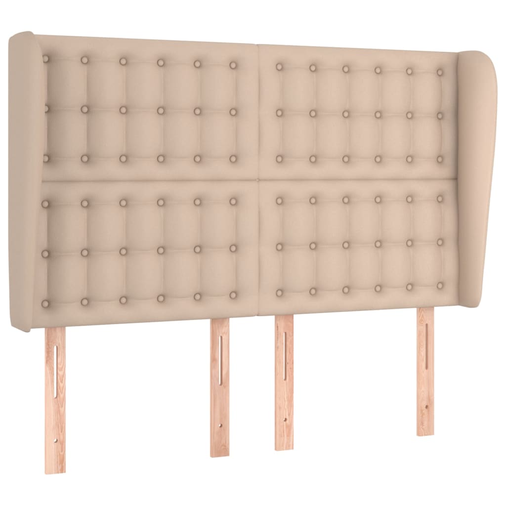 vidaXL Zagłówek uszak, cappuccino, 147x23x118/128 cm, sztuczna skóra