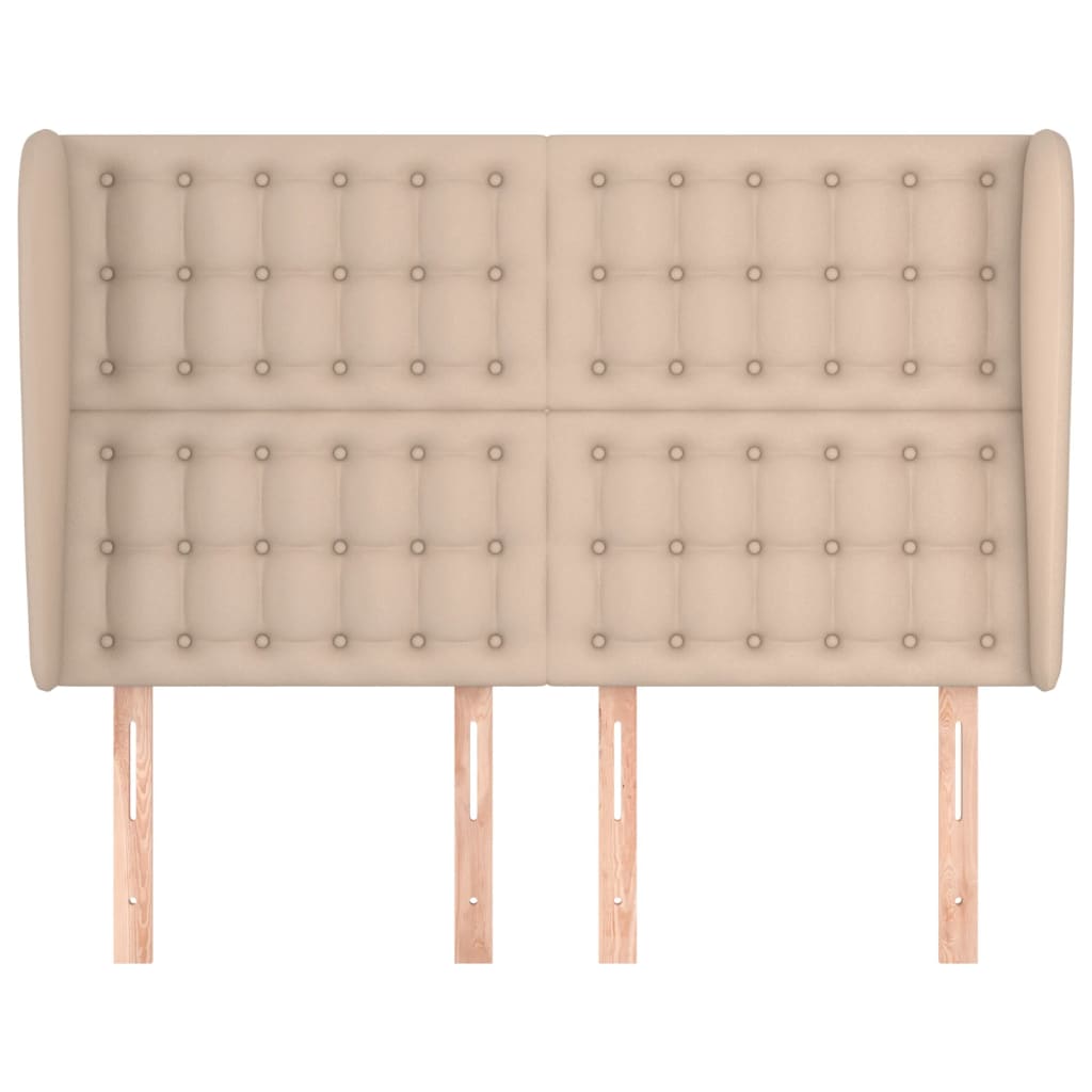 vidaXL Zagłówek uszak, cappuccino, 147x23x118/128 cm, sztuczna skóra