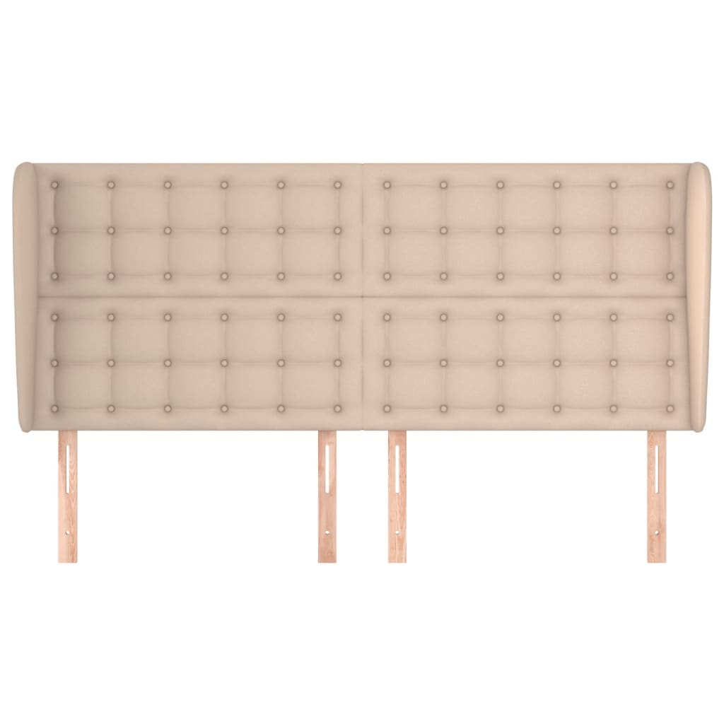 vidaXL Zagłówek uszak, cappuccino, 163x23x118/128 cm, sztuczna skóra