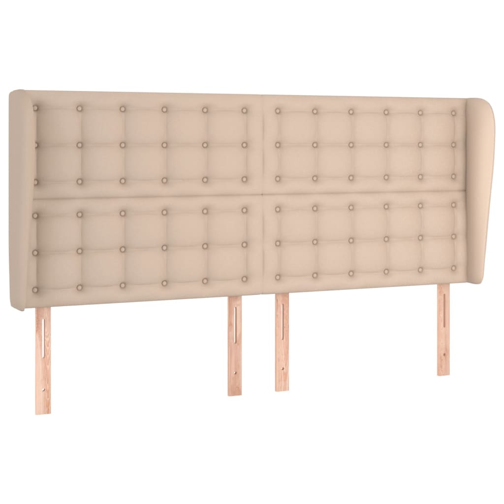 vidaXL Zagłówek uszak, cappuccino, 183x23x118/128 cm, sztuczna skóra