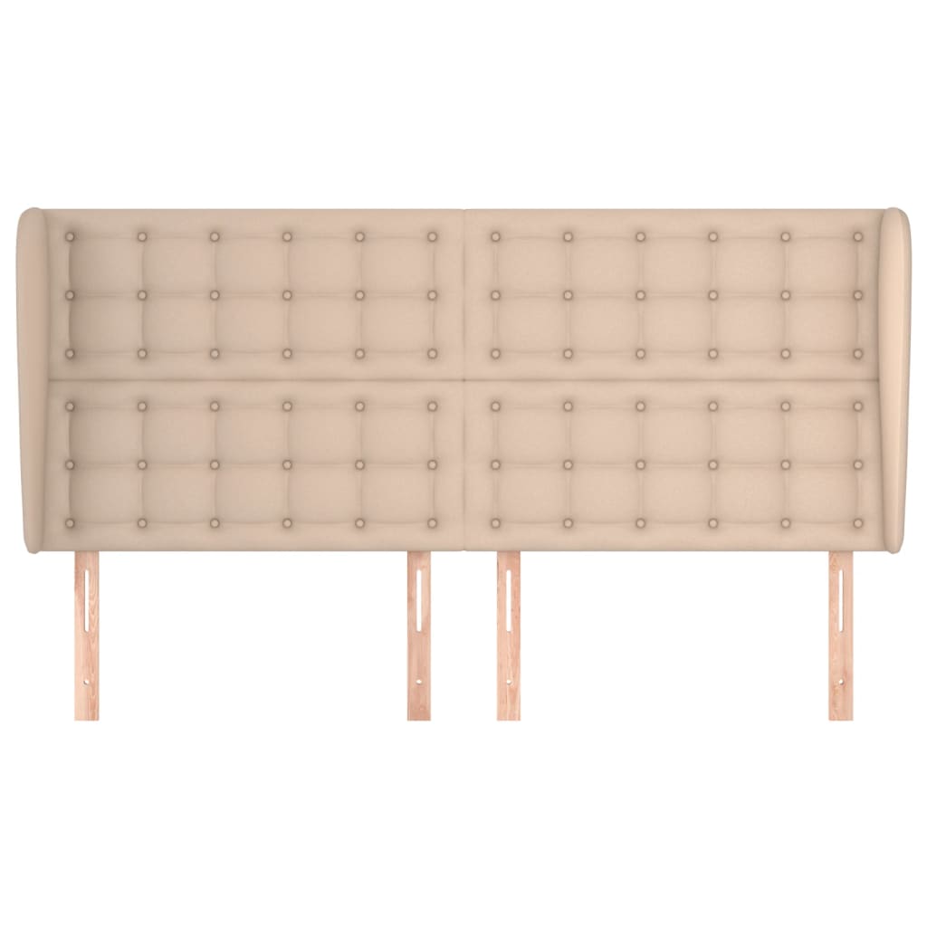 vidaXL Zagłówek uszak, cappuccino, 183x23x118/128 cm, sztuczna skóra