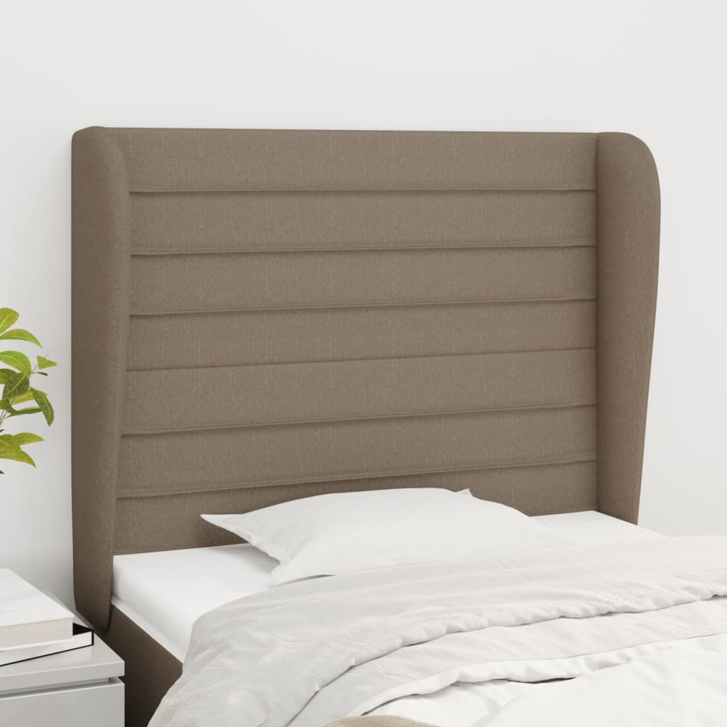vidaXL Zagłówek uszak, taupe, 103x23x118/128 cm, tkanina