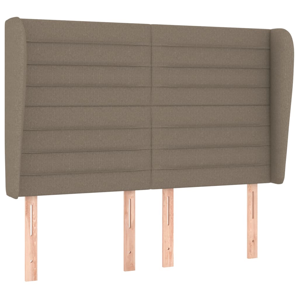vidaXL Zagłówek uszak, taupe, 147x23x118/128 cm, tkanina