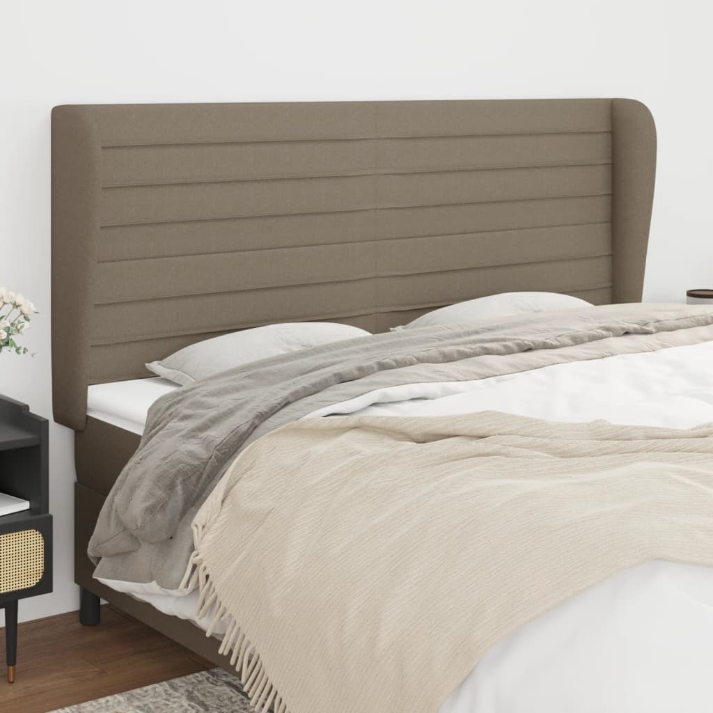 vidaXL Zagłówek uszak, taupe, 183x23x118/128 cm, tkanina