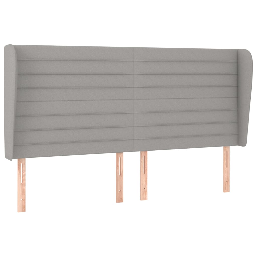 vidaXL Zagłówek uszak, jasnoszary, 203x23x118/128 cm, tkanina
