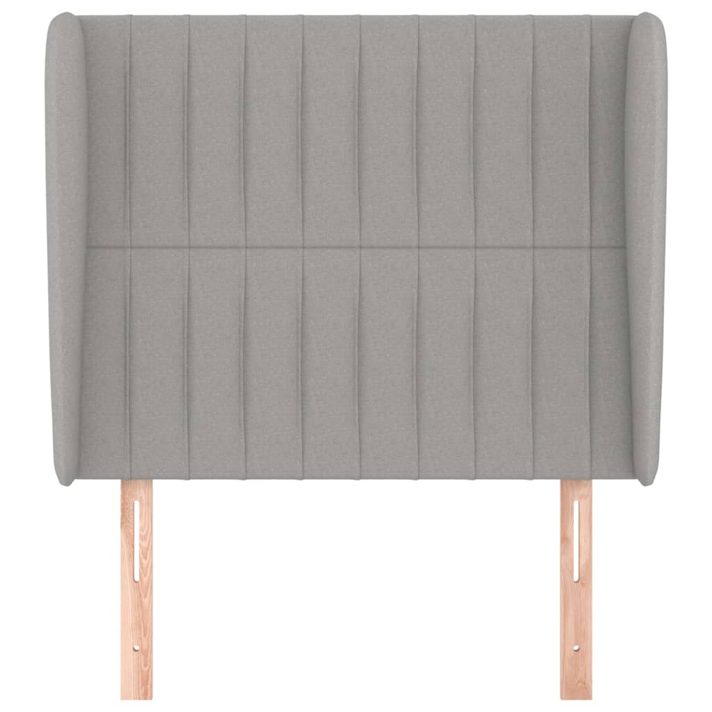vidaXL Zagłówek uszak, jasnoszary, 103x23x118/128 cm, tkanina