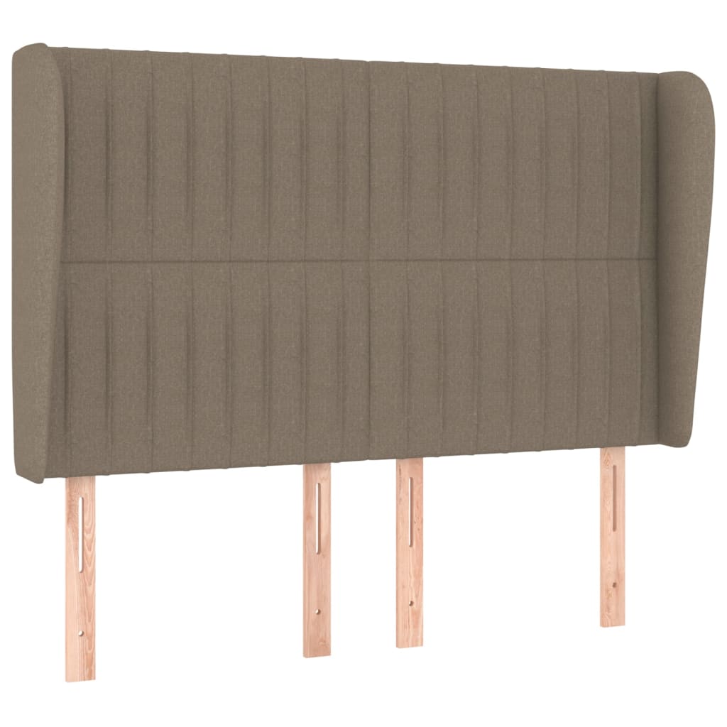 vidaXL Zagłówek uszak, taupe, 147x23x118/128 cm, tkanina