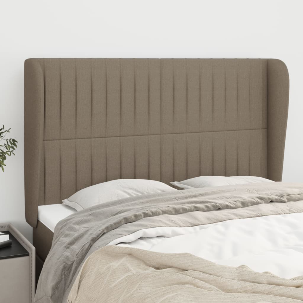 vidaXL Zagłówek uszak, taupe, 147x23x118/128 cm, tkanina