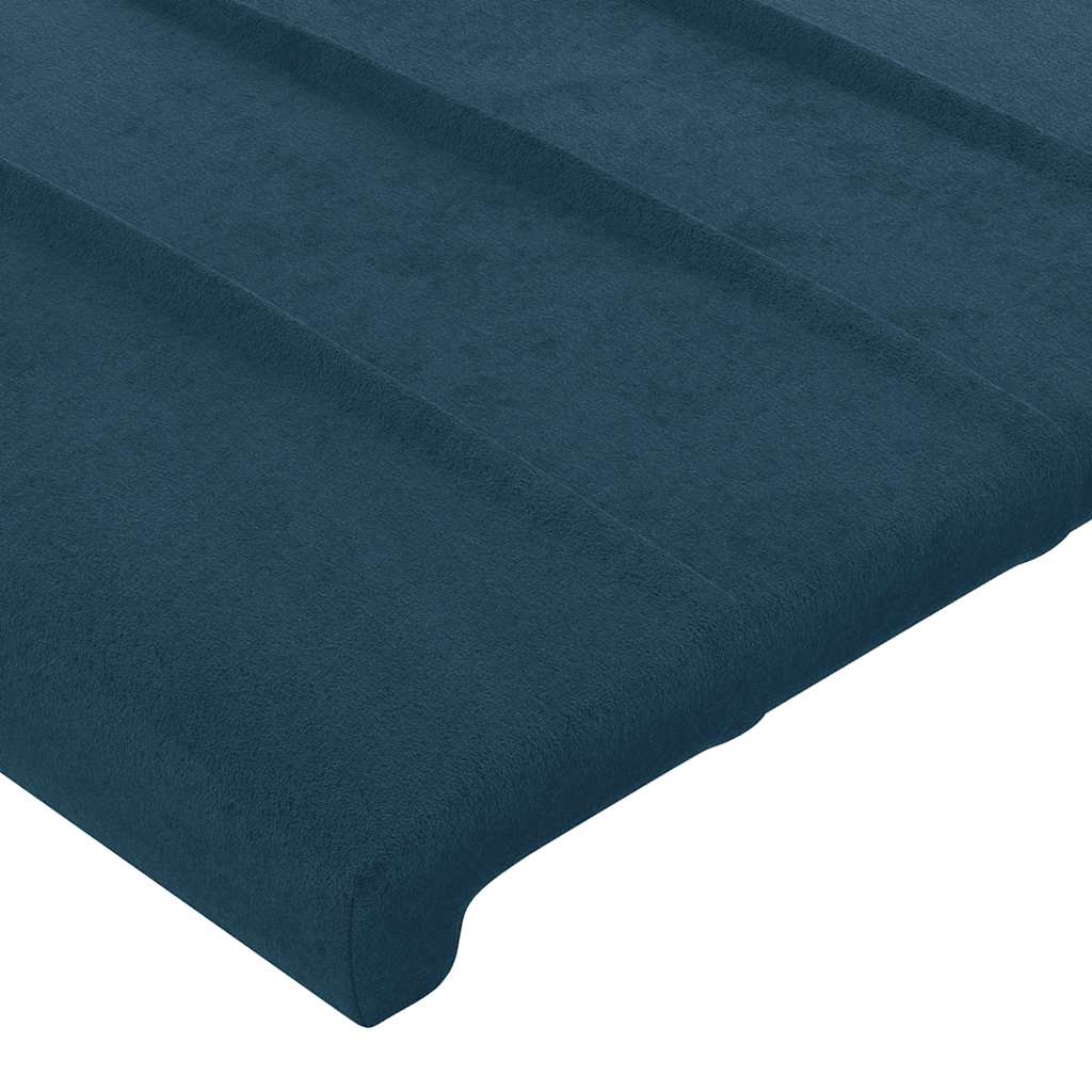 vidaXL Zagłówek uszak, ciemnoniebieski, 203x23x118/128 cm, aksamit