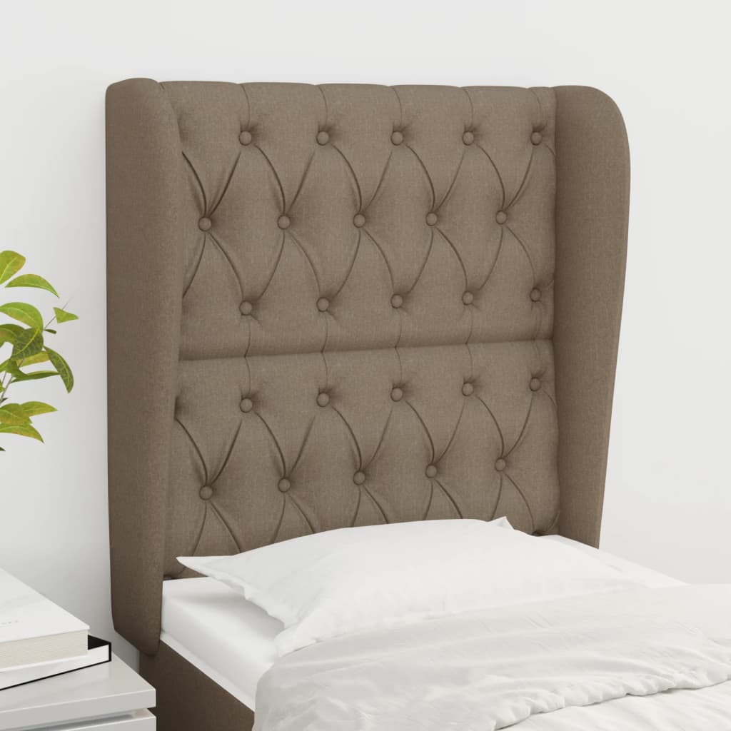 vidaXL Zagłówek uszak, taupe, 83x23x118/128 cm, tkanina