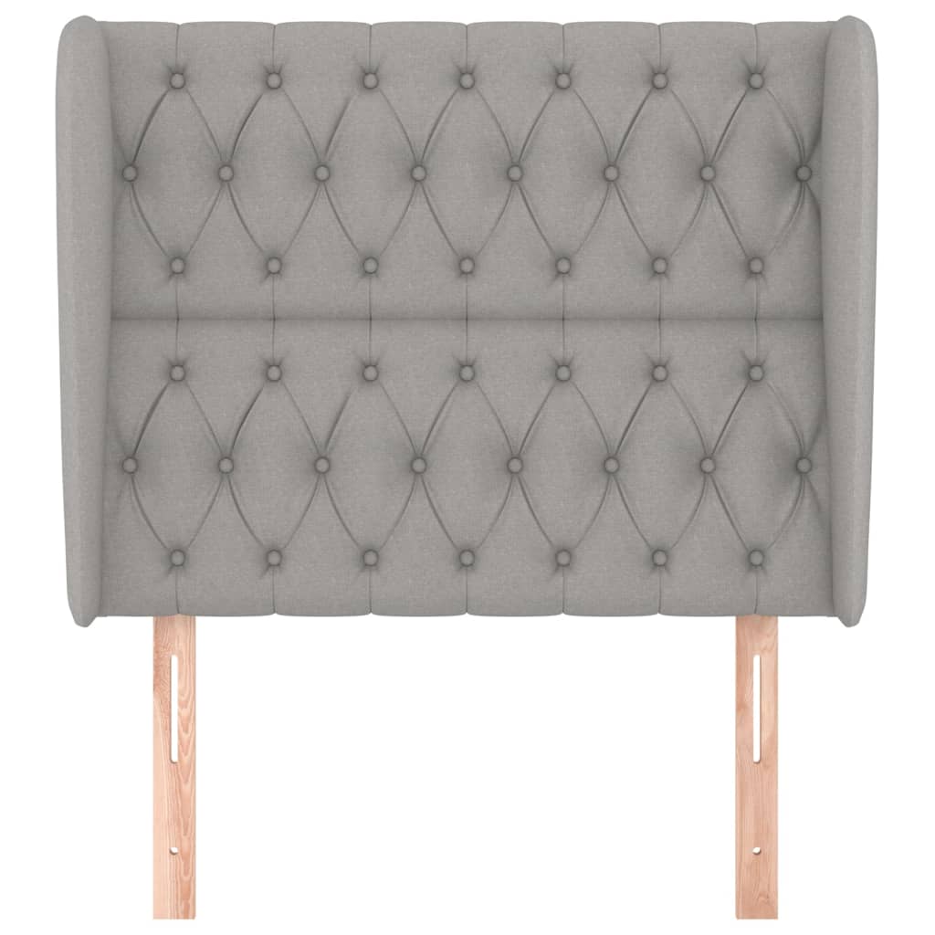 vidaXL Zagłówek uszak, jasnoszary, 93x23x118/128 cm, tkanina
