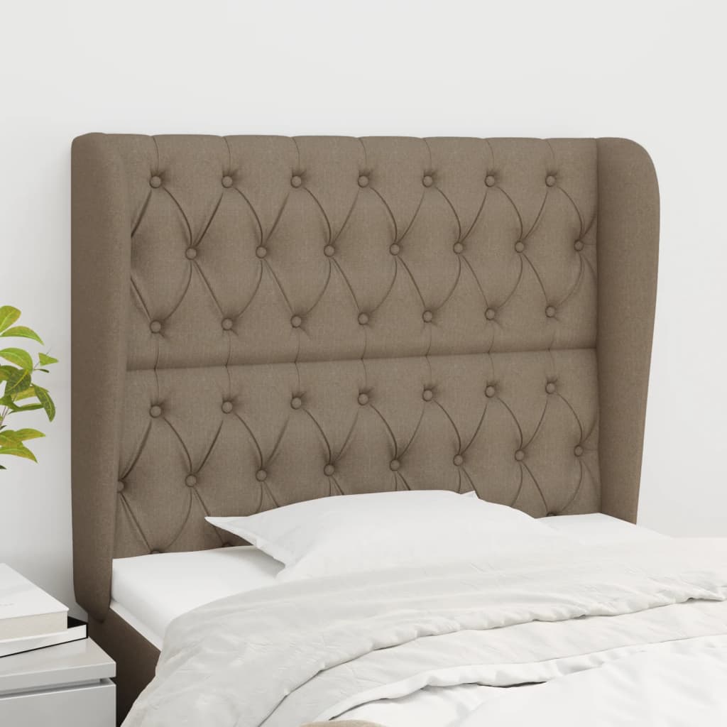 vidaXL Zagłówek uszak, taupe, 93x23x118/128 cm, tkanina
