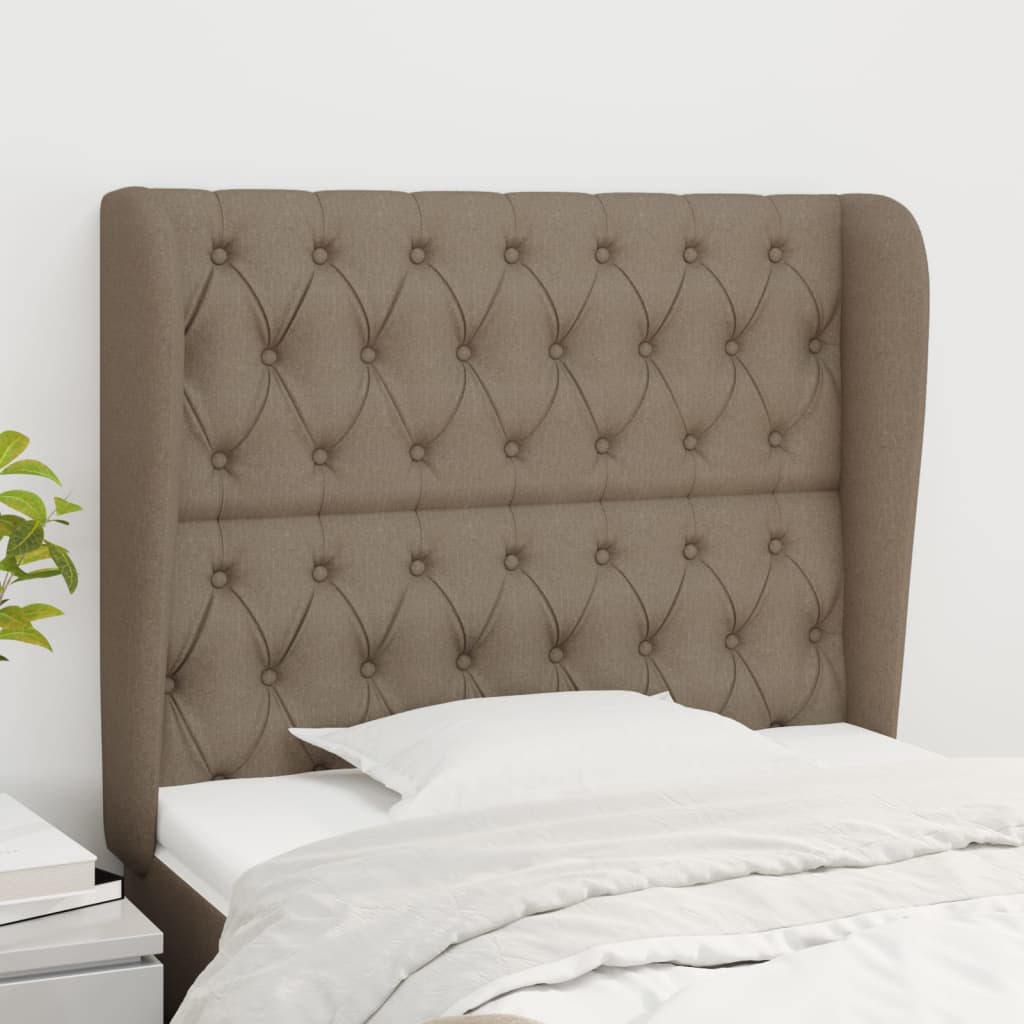 vidaXL Zagłówek uszak, taupe, 103x23x118/128 cm, tkanina