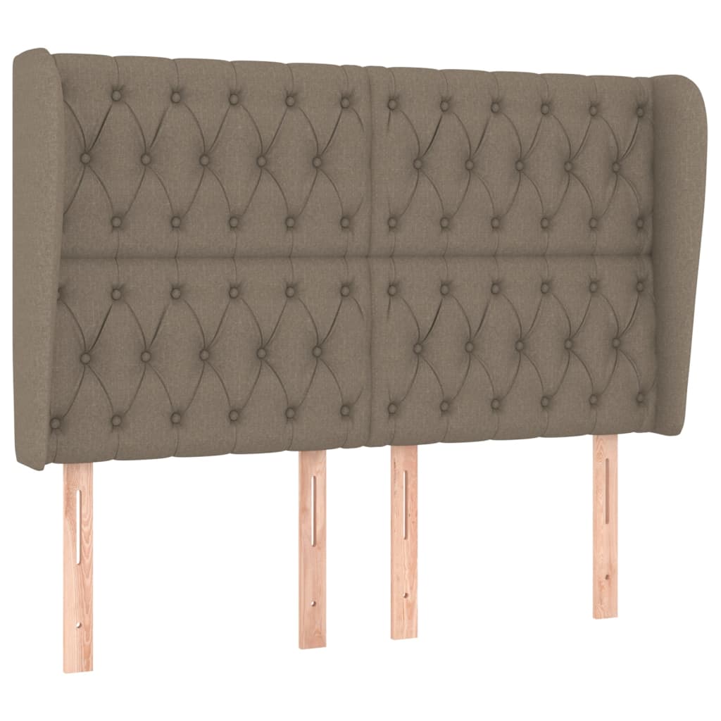 vidaXL Zagłówek uszak, taupe, 147x23x118/128 cm, tkanina