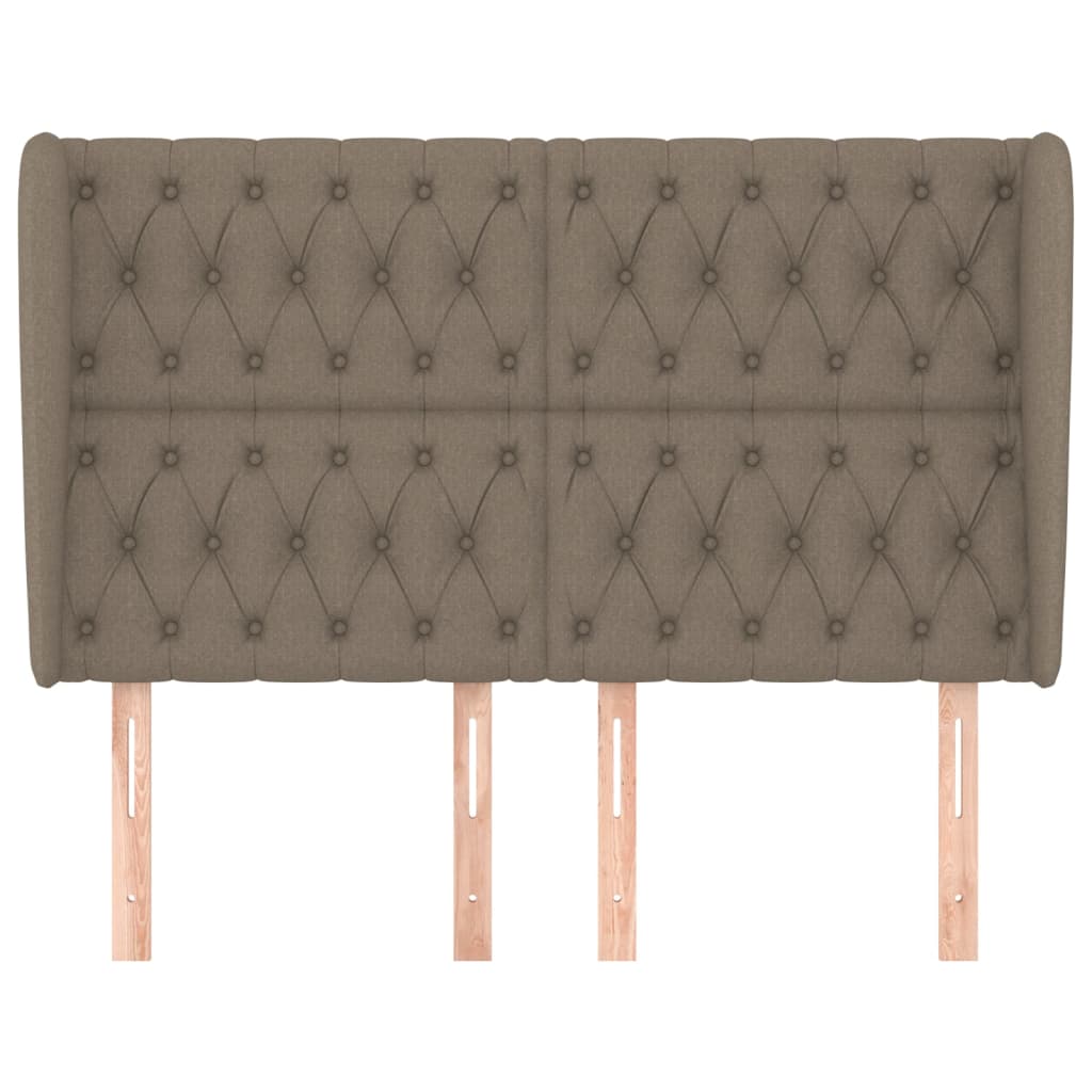 vidaXL Zagłówek uszak, taupe, 147x23x118/128 cm, tkanina