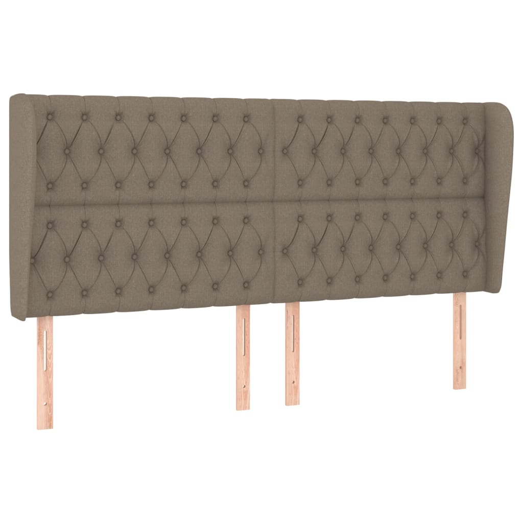 vidaXL Zagłówek uszak, taupe, 183x23x118/128 cm, tkanina