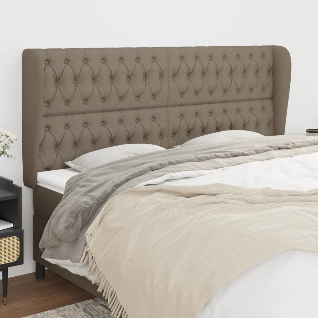 vidaXL Zagłówek uszak, taupe, 183x23x118/128 cm, tkanina