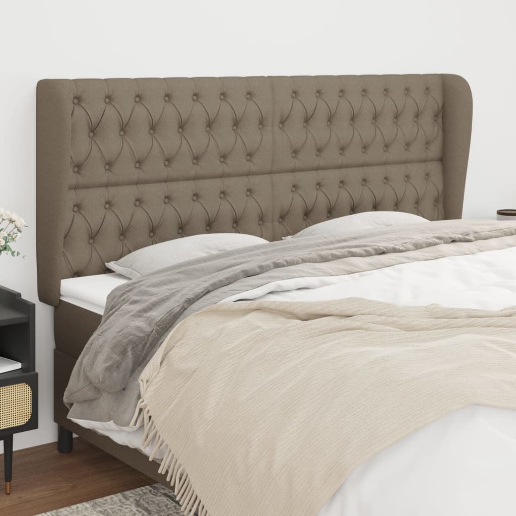 vidaXL Zagłówek uszak, taupe, 203x23x118/128 cm, tkanina