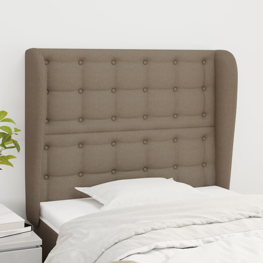 vidaXL Zagłówek uszak, taupe, 83x23x118/128 cm, tkanina