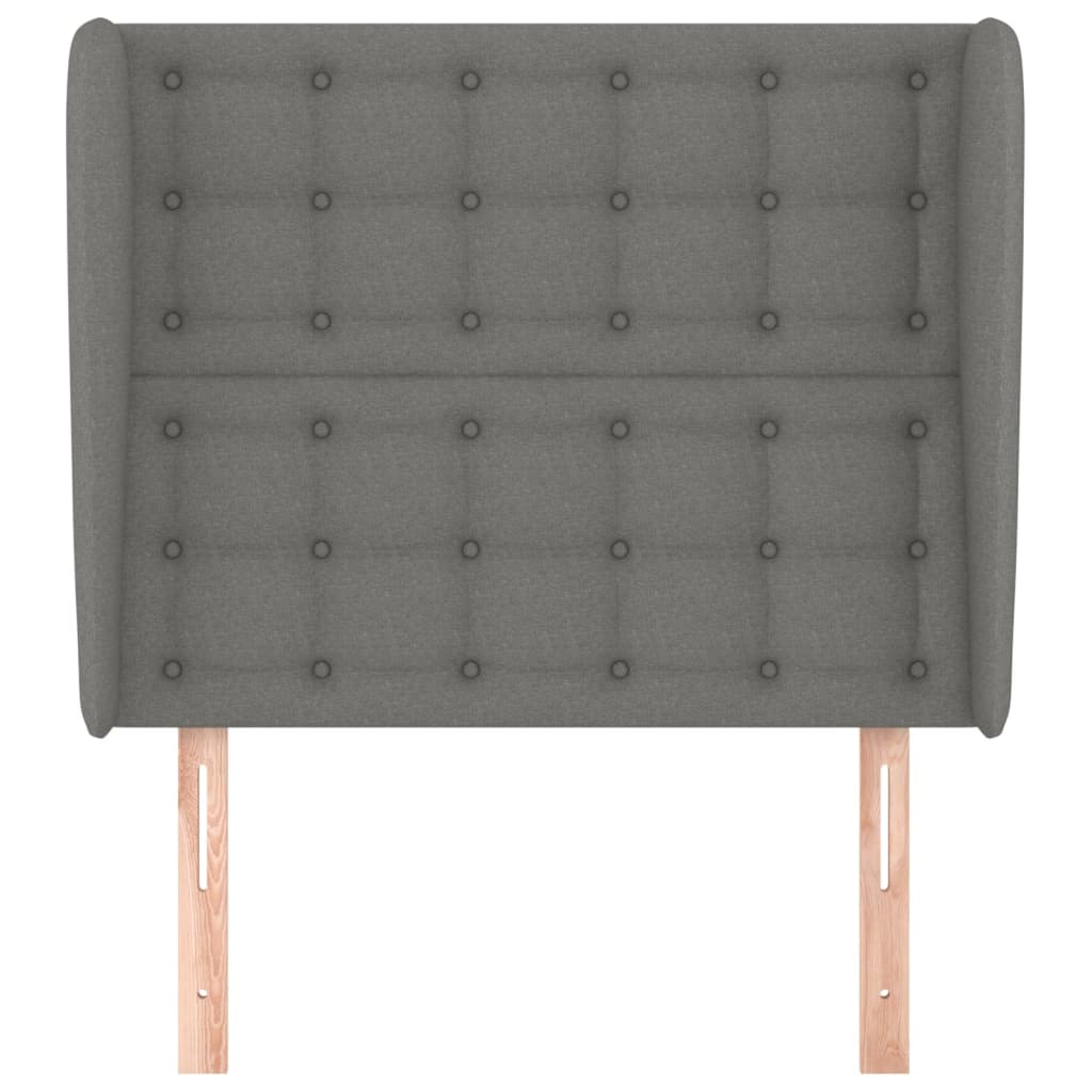 vidaXL Zagłówek uszak, ciemnoszary, 93x23x118/128 cm, tkanina