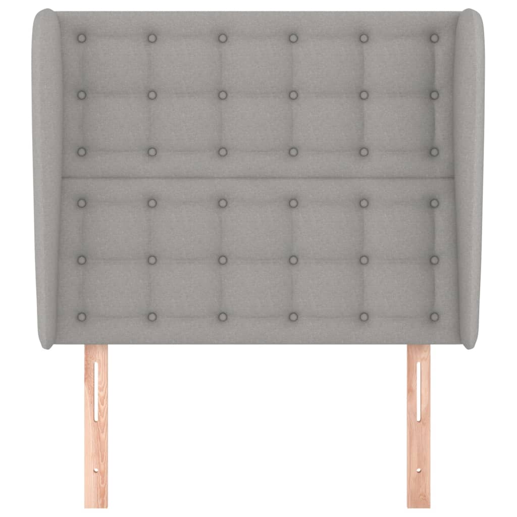 vidaXL Zagłówek uszak, jasnoszary, 103x23x118/128 cm, tkanina