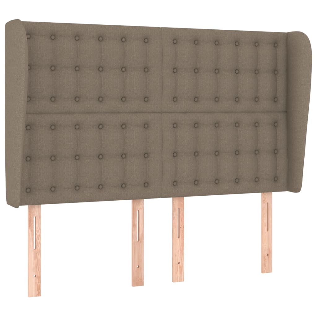 vidaXL Zagłówek uszak, taupe, 147x23x118/128 cm, tkanina