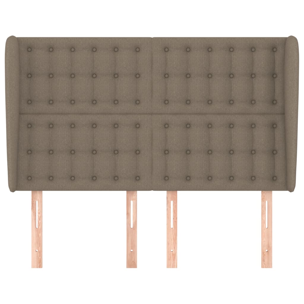 vidaXL Zagłówek uszak, taupe, 147x23x118/128 cm, tkanina