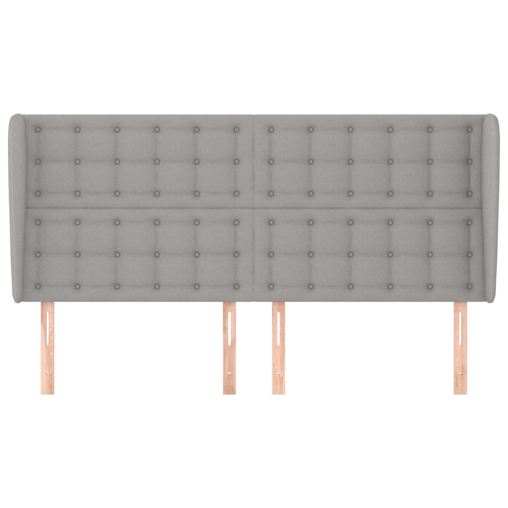vidaXL Zagłówek uszak, jasnoszary, 203x23x118/128 cm, tkanina