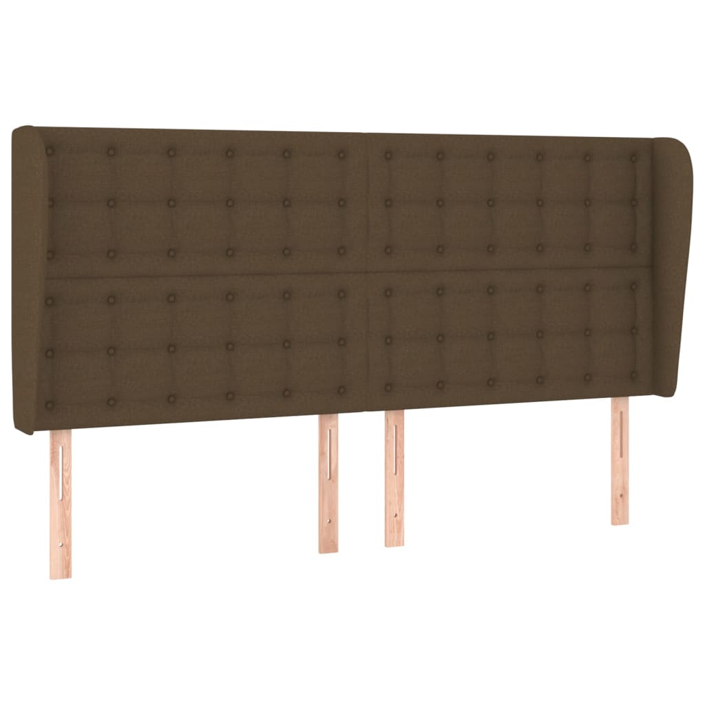 vidaXL Zagłówek uszak, ciemnobrązowy, 203x23x118/128 cm, tkanina