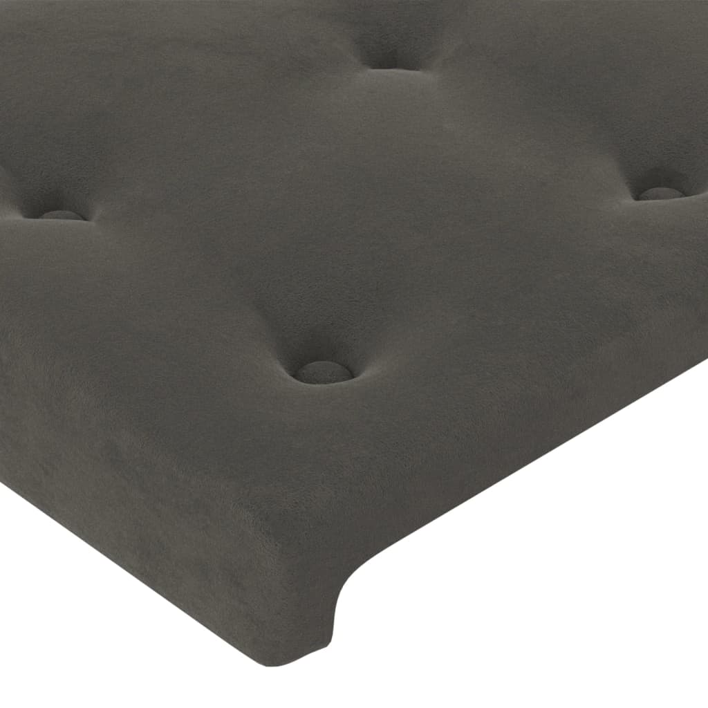 vidaXL Zagłówek uszak, ciemnoszary, 203x23x118/128 cm, aksamit